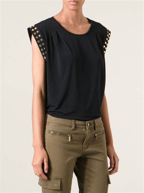 michael kors studded sleeve top|Michael Kors sleeveless blouses.